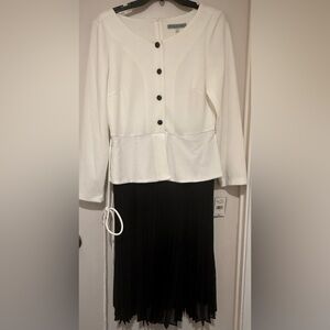Danny & Nicole Elegant Black and White Midi Skirt